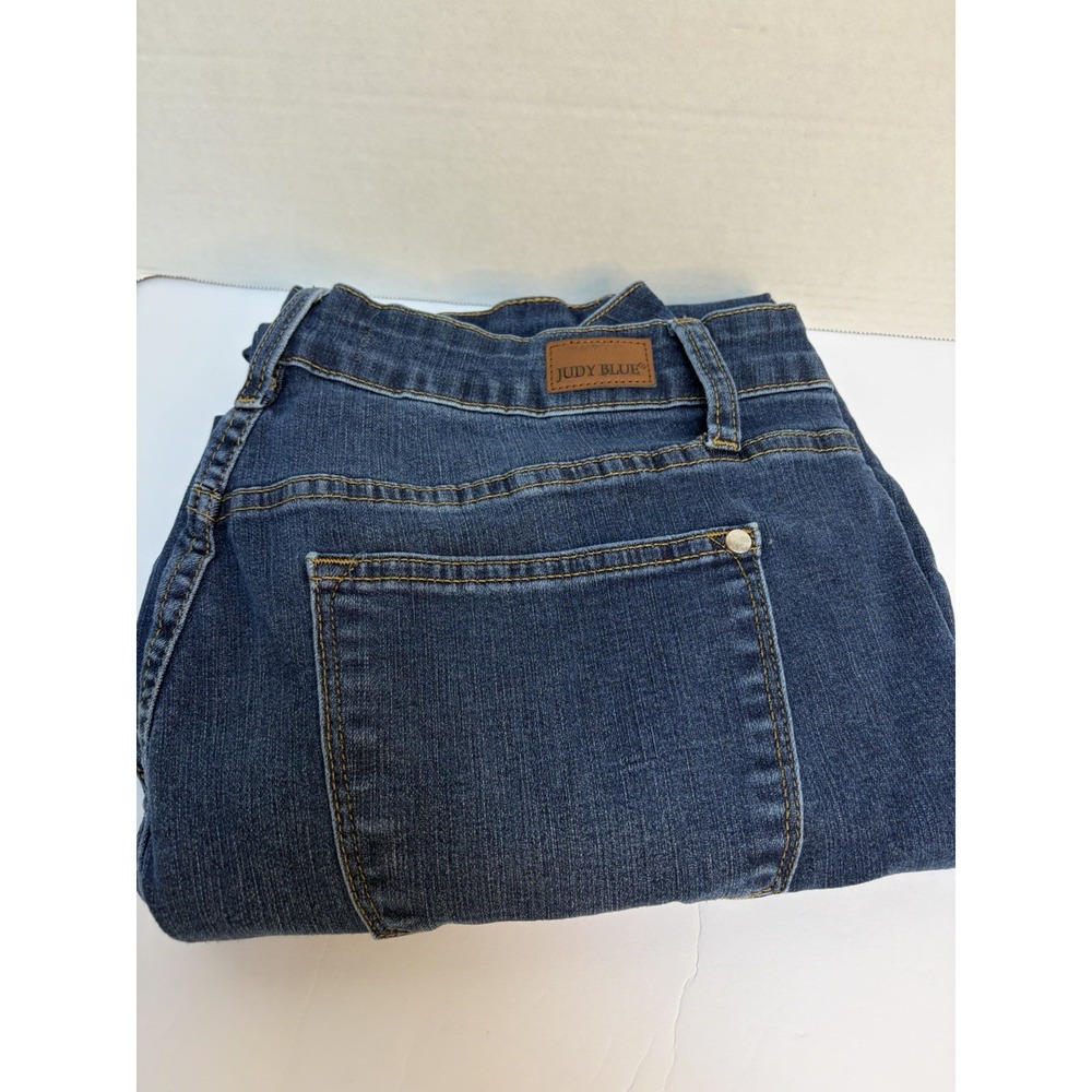 Judy Blue Jeans Hi-Rise Boyfriend Dark Wash Stretch Size 14W #88608 28" Inseam